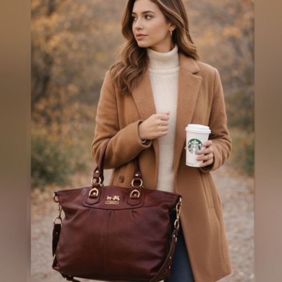 Coach Madison Julianne Brown Leather Shoulder Bag 12935 - Picture 2 of 16